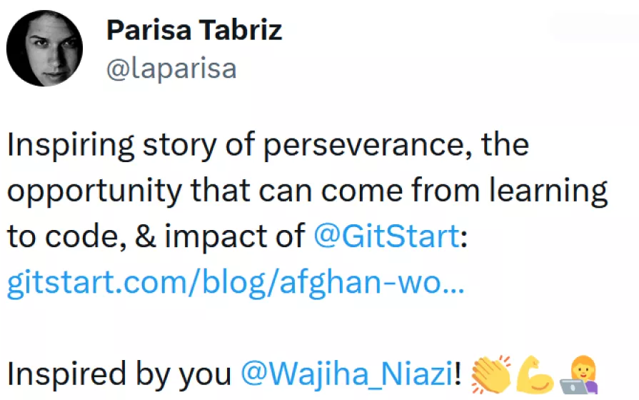 Testimonial from Parisa Tabriz