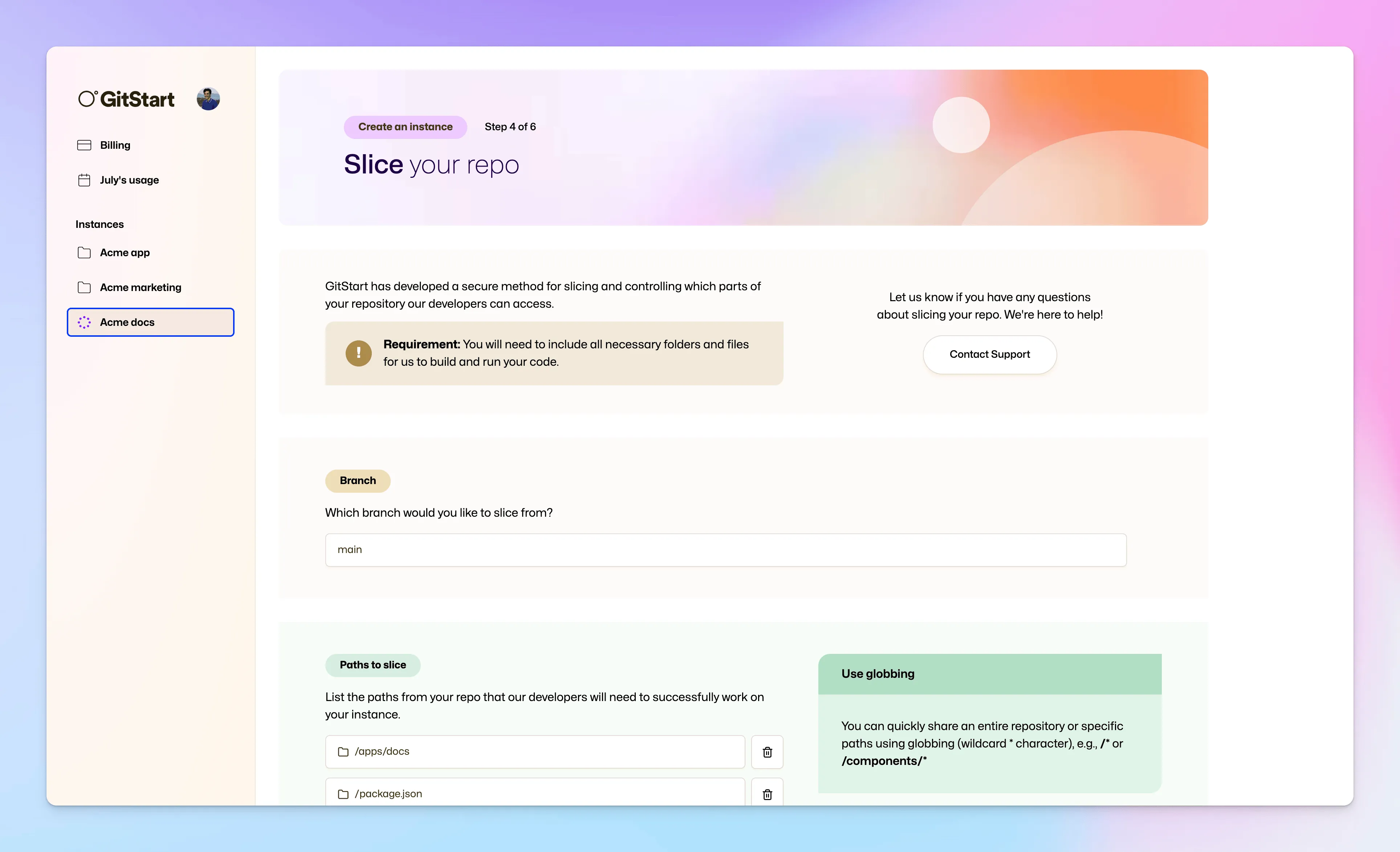 Slicing the repository